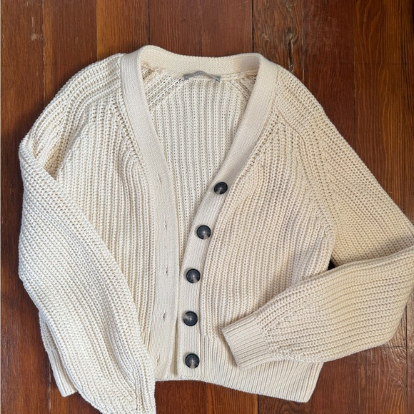 Everlane Sweaters - Everlane Off-White Button-Up Cardigan